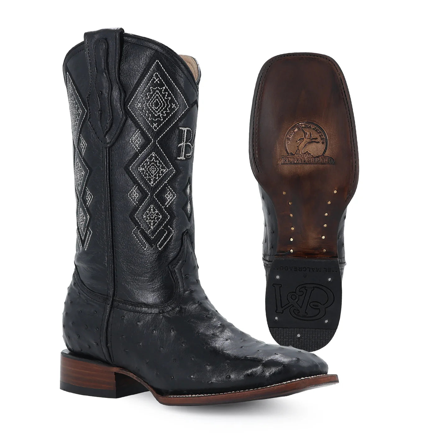 Bota Bulldog Avestruz RB117 Negro