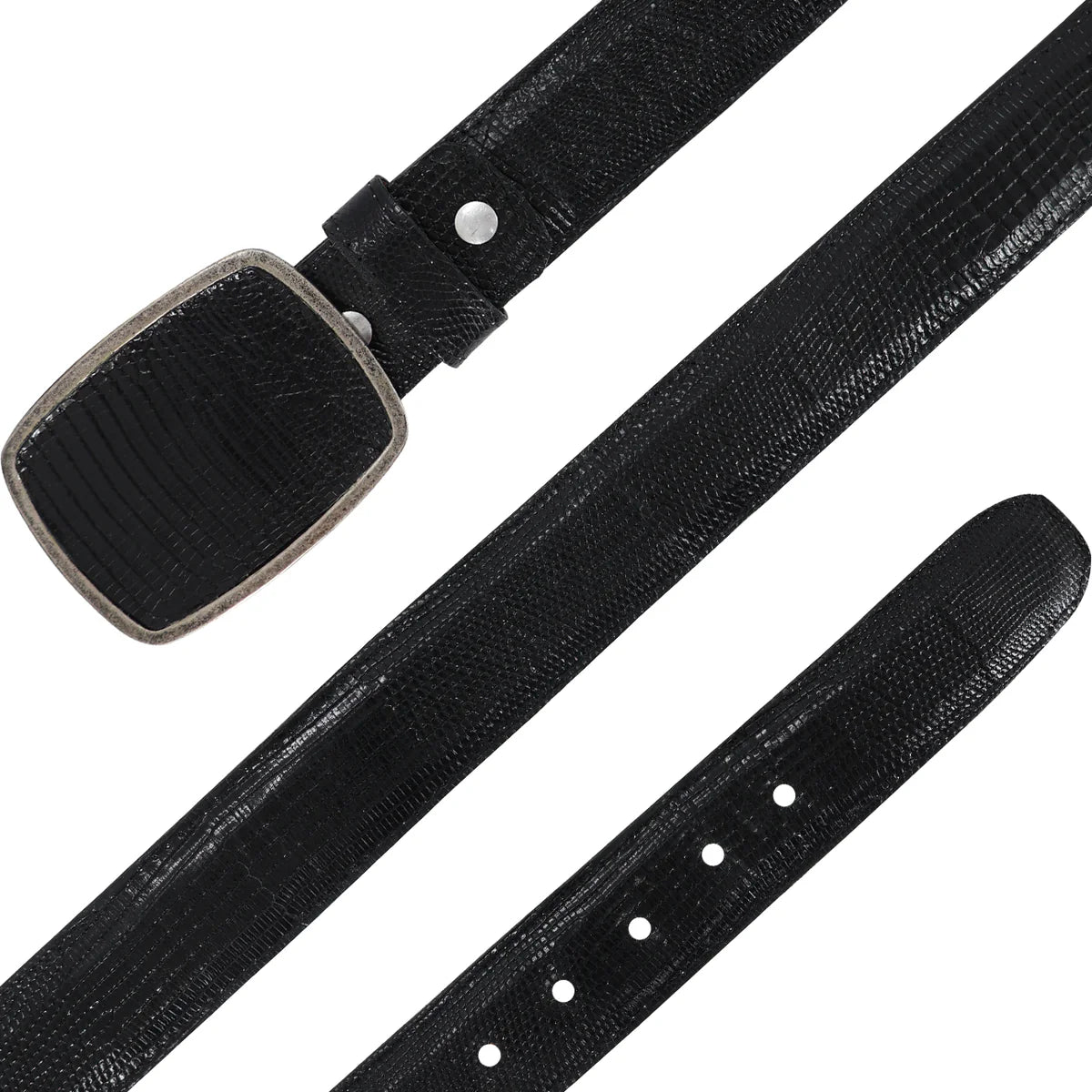 Cinturon Negro Piel de LIZARD