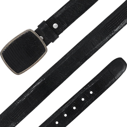 Cinturon Negro Piel de LIZARD
