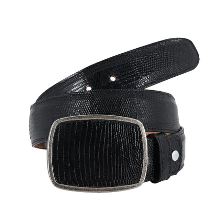 Cinturon Negro Piel de LIZARD