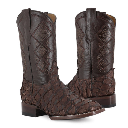 Bota Bulldog En Piel De Pescado PREMIUM RB121 Tabaco Nobuck