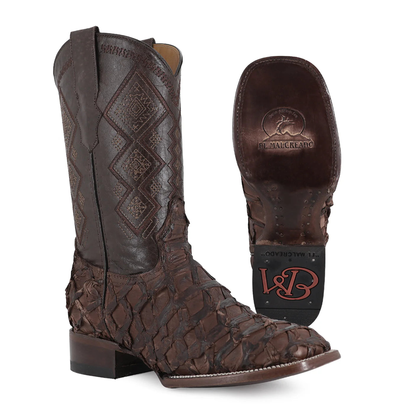 Bota Bulldog En Piel De Pescado PREMIUM RB121 Tabaco Nobuck