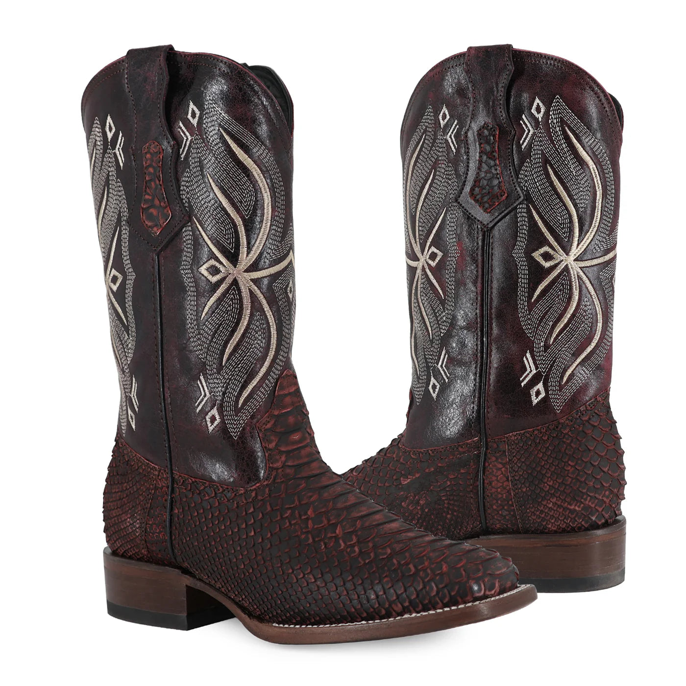 Bota Bulldog En Piel de Python  Original RB125 BlackCherry