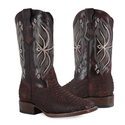 Bota Bulldog En Piel de Python  Original RB125 BlackCherry