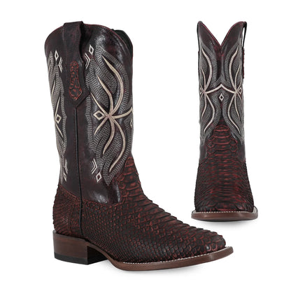 Bota Bulldog En Piel de Python  Original RB125 BlackCherry