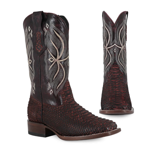 Bota Bulldog En Piel de Python  Original RB125 BlackCherry